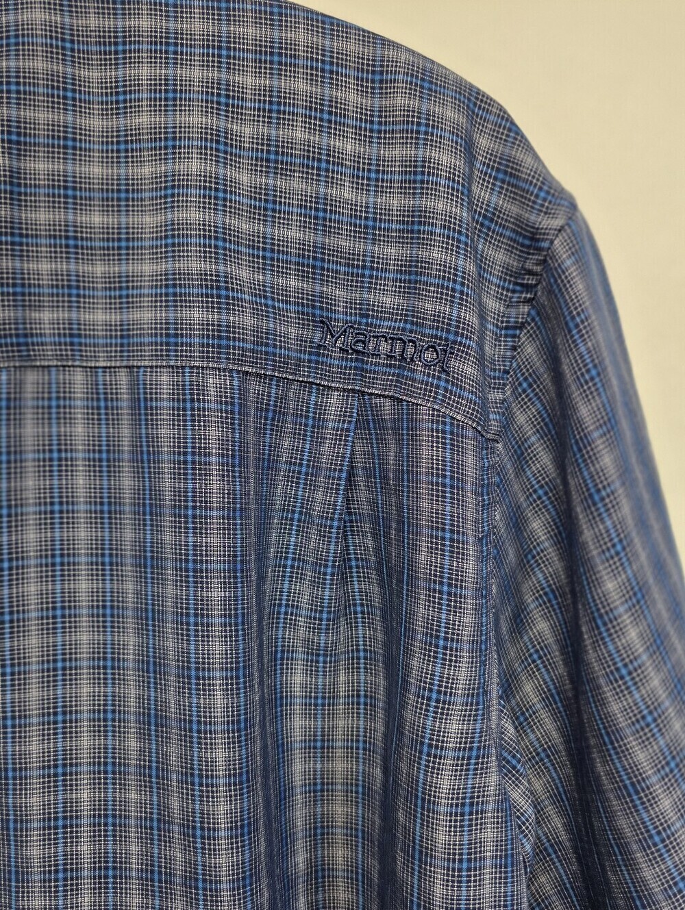 Marmot Eldridge Short-Sleeve Blue Plaid Button-Down Shirt In Artic Navy Size XL - Picture 10 of 12